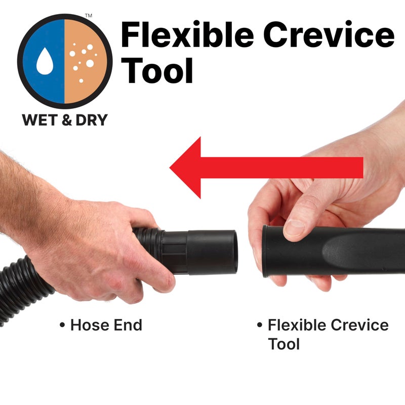 SHOPVAC Shop-Vac 9017900 Flexible Crevice Tool, 1.25 Inch Diameter x 12 Inch Length, Accessing Tight Spaces and Corners, (1-Pack) - Image 4